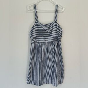 Loft Striped blue and White Sundress size large mini dress